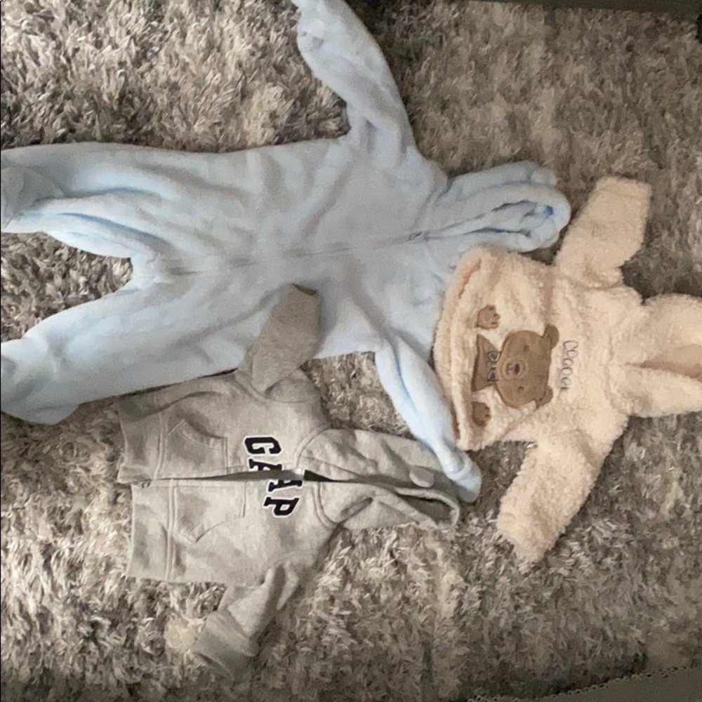 blue zip up , gap and bear baby boy sweaters